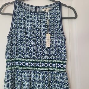 Max Studio Blue and White Halter Sundress